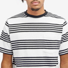Beams Plus Men's Nep Stripe Pocket T-Shirt in White