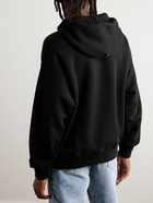 Off-White - Logo-Print Cotton-Jersey Hoodie - Black