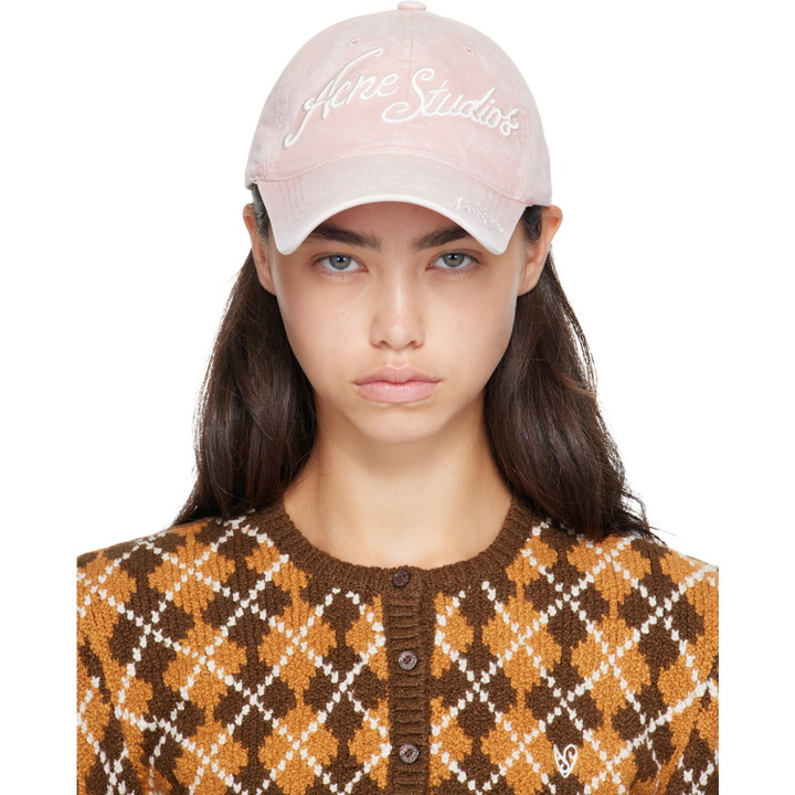Photo: Acne Studios Pink Embroidered Logo Cap
