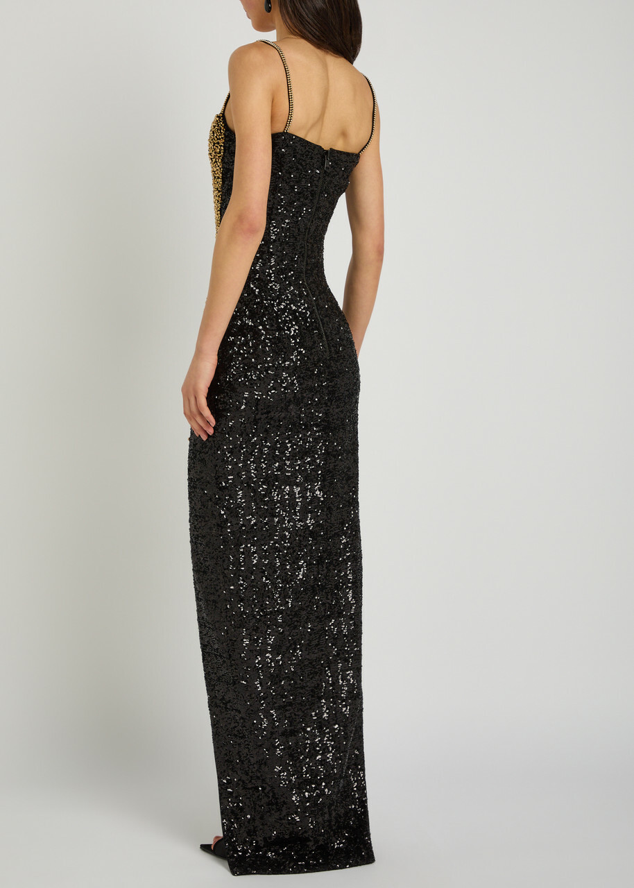 Balmain Embellished Gown Black