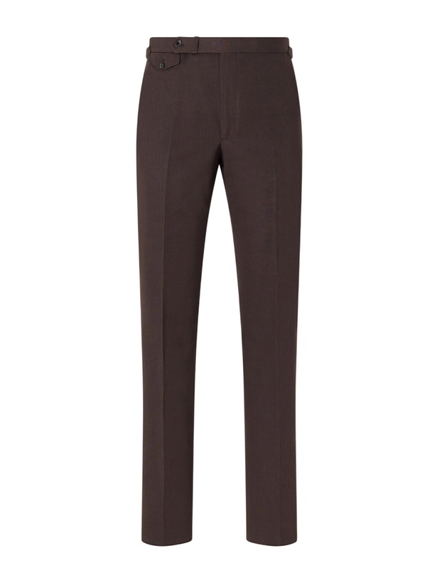 Photo: J. Mueser - Waverly Straight-Leg Cotton and Linen-Blend Twill Suit Trousers - Brown