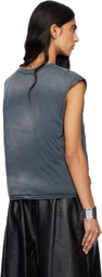 LU'U DAN Gray Wadded Sleeveless T-shirt