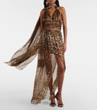 Dolce&Gabbana Leopard-print silk chiffon maxi dress