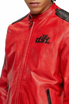 Diesel Biker jacket in perforated leather - Leather jackets - Unisex - Red