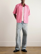 Acne Studios - Sarlie Logo-Appliquéd Checked Cotton-Flannel Shirt - Pink