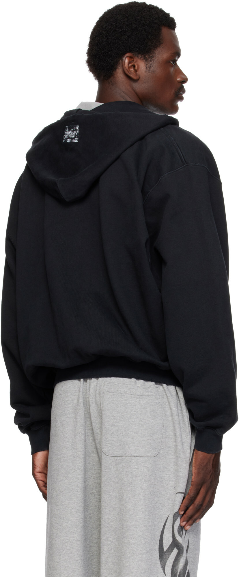 VETEMENTS Black 'Explicit Language' Zip-Up Hoodie