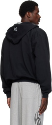VETEMENTS Black 'Explicit Language' Zip-Up Hoodie