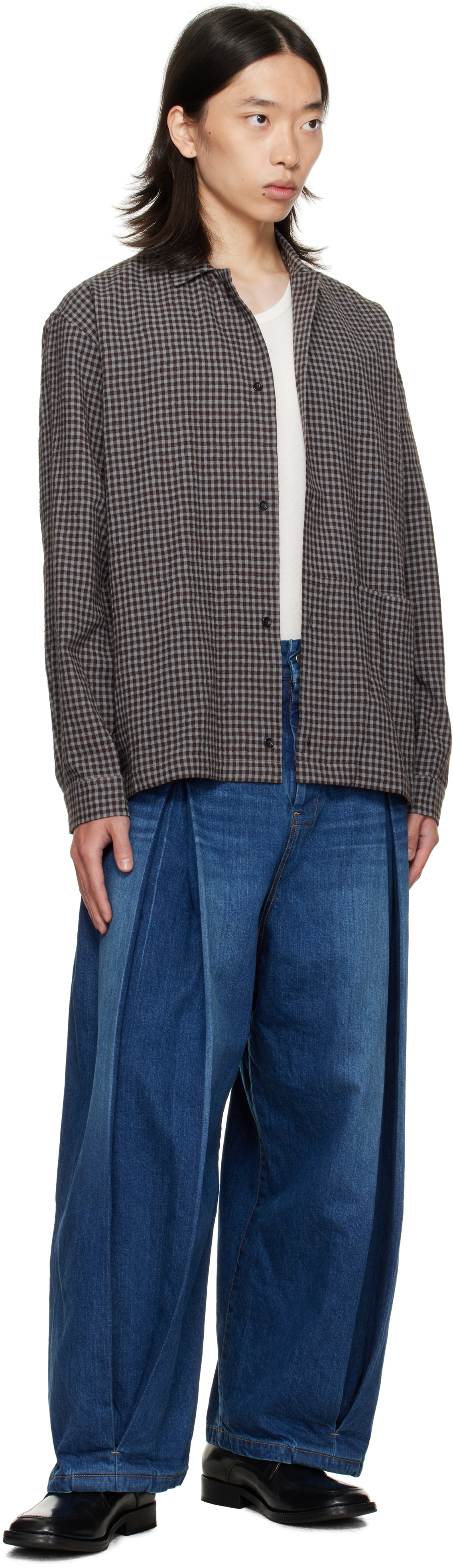 SAGE NATION Blue Box Pleat Jeans