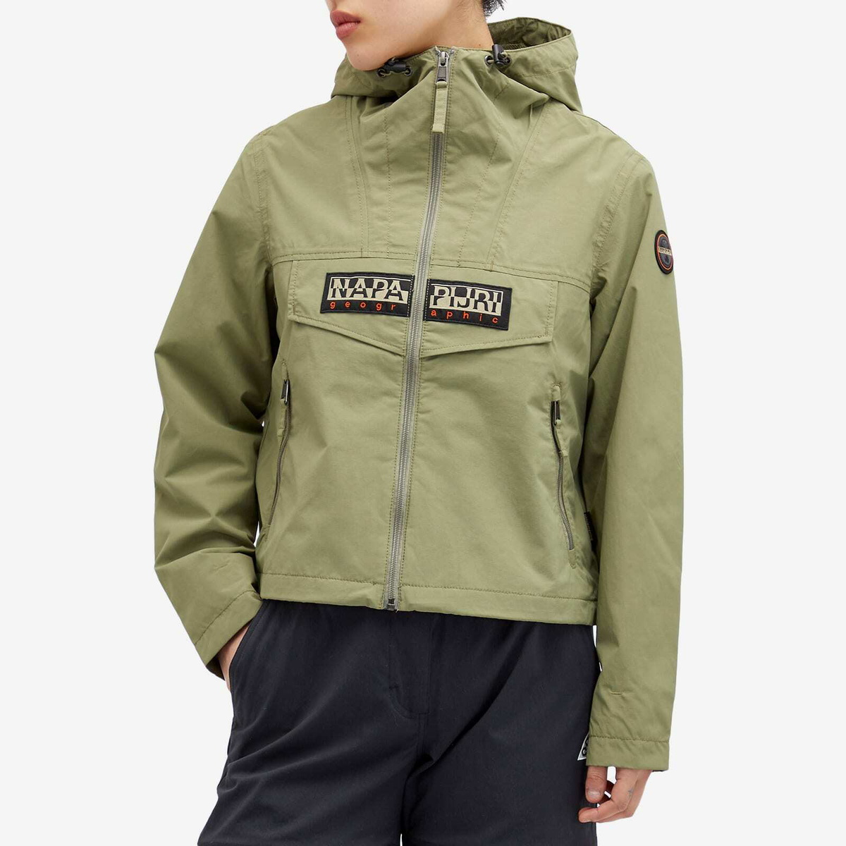 NAPAPIJRI グリーン レインウェア Napapijri Women's Zip Rainforest Windbreaker Jacket in Green