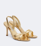 Manolo Blahnik Callasi metallic leather slingback sandals
