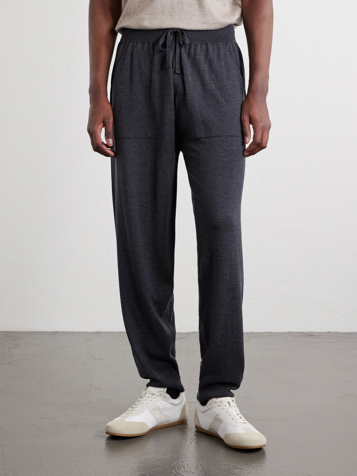 John Smedley - Henning Tapered Merino Wool Sweatpants - Gray