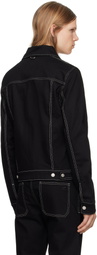 Courrèges Black Topstitched Denim Trucker Jacket