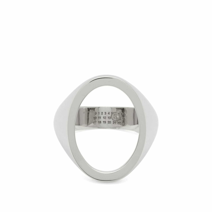 Photo: MM6 Maison Margiela Men's Open Signet 4MM Ring in Palladio Polished