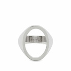 MM6 Maison Margiela Men's Open Signet 4MM Ring in Palladio Polished