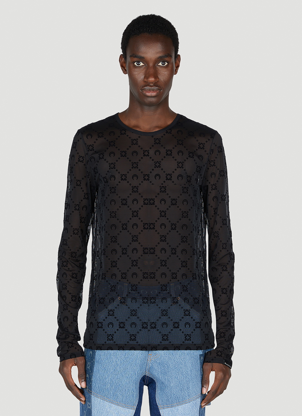 Marine Serre Flocked Mesh Top