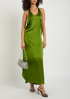 Skiim Racer-back Silk Maxi Dress Olive