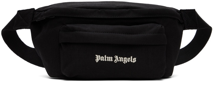 Photo: Palm Angels Black Logo Fanny Pack Pouch
