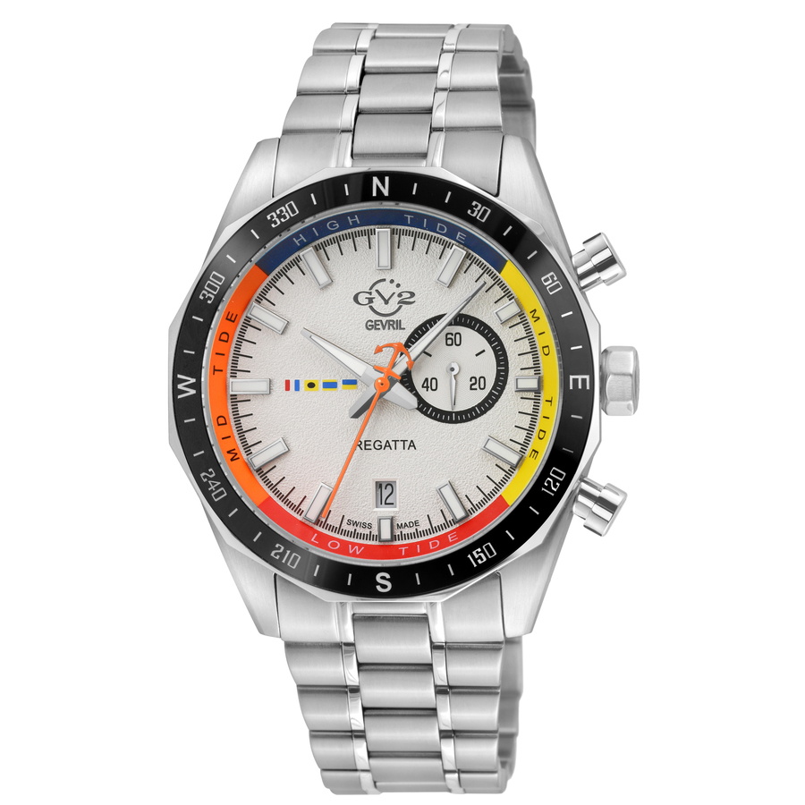 GV2 by Gevril Regatta Quartz White Dial Mens Watch 42701B