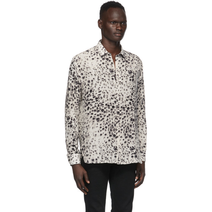 Saint Laurent Off-White and Black Spotted Shirt Saint Laurent