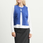 Beams Boy Women's China Button Knit Vest in Blue