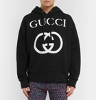 Gucci - Logo-Print Loopback Cotton-Jersey Hoodie - Men - Black