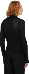 Dion Lee Black Rolled Long Sleeve Sweater