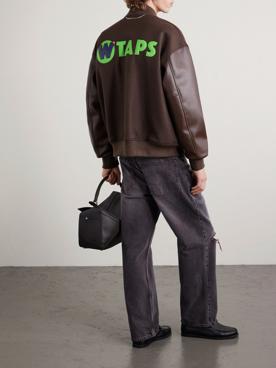WTAPS - Logo-Appliquéd Panelled Melton Wool-Blend Jacket - Brown