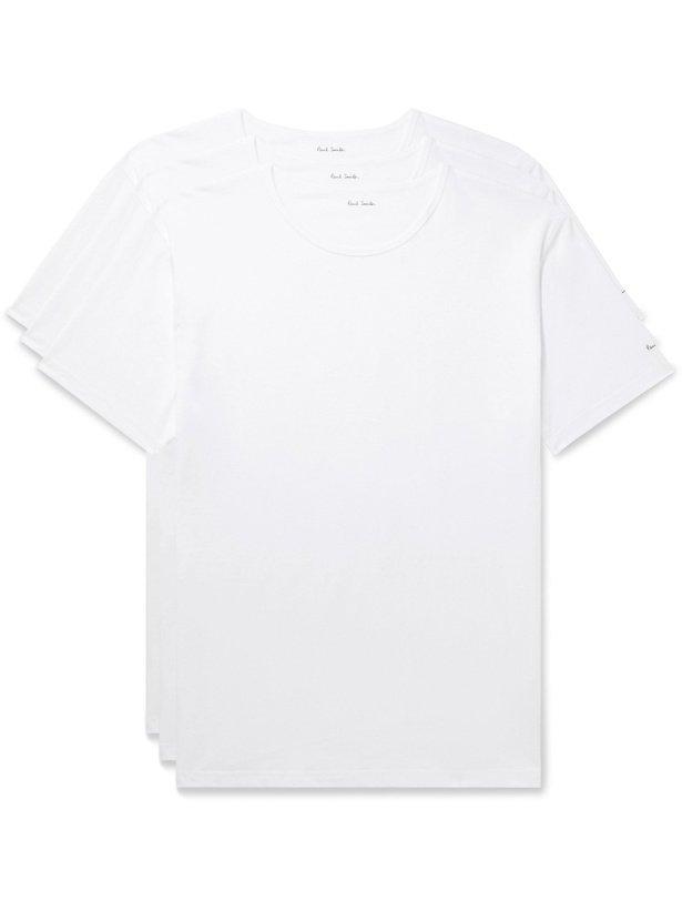 Photo: PAUL SMITH - Three-Pack Slim-Fit Cotton-Jersey T-Shirts - White - XL