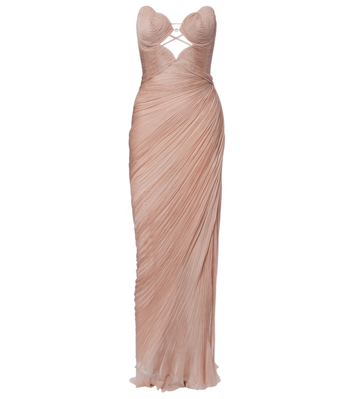 Photo: Maria Lucia Hohan Ananda pleated silk muslin bustier gown