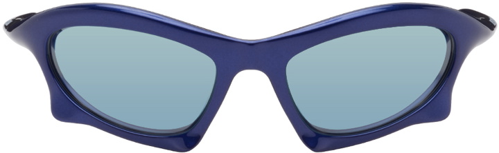 Photo: Balenciaga Blue Bat Rectangle Sunglasses