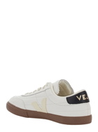 Veja panenka White Low Top Sneakers With Logo Patch On The Side And Contrasting Heel With Logo Lettering In Leather Unisex