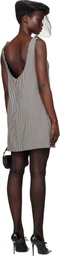Dolce&Gabbana Black & White Sleeveless Houndstooth Wool Minidress