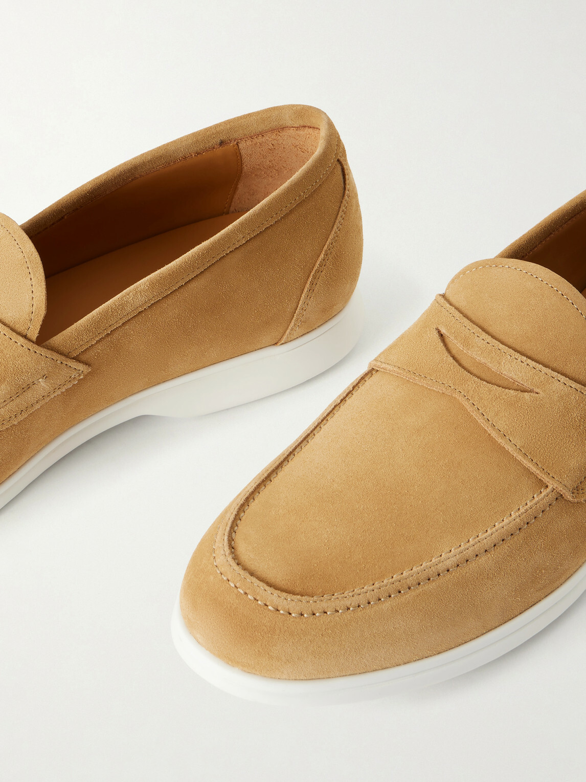 Kiton - Suede Penny Loafers - Neutrals