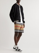Burberry - Straight-Leg Striped Knitted Shorts - Brown