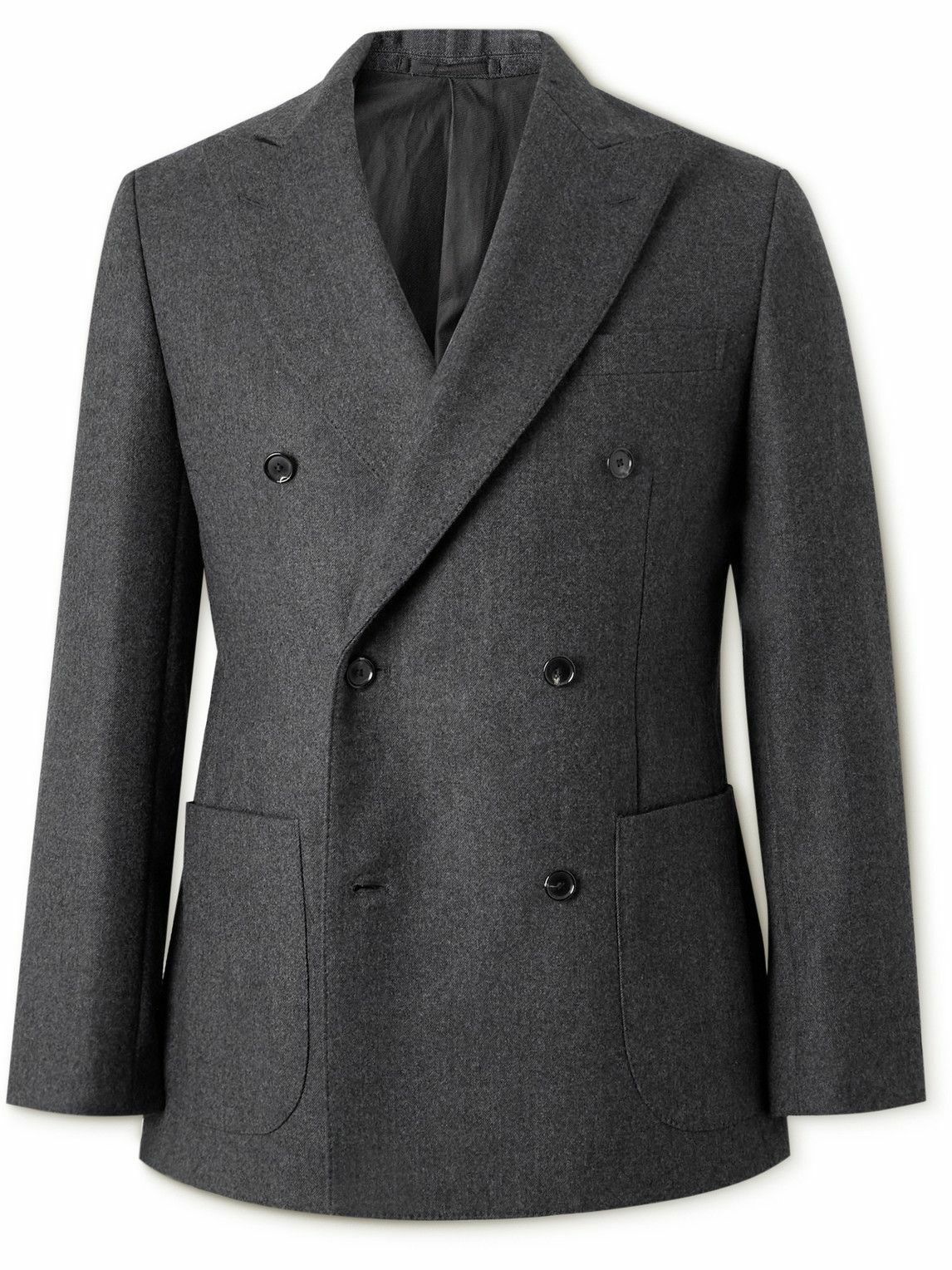 Kaptain Sunshine - Double-Breasted Wool Suit Jacket - Gray Kaptain Sunshine