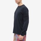 Stone Island Men's Long Sleeve Total Sleeve Logo T-Shirt in Navy