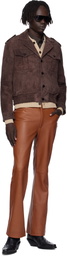 Ernest W. Baker Orange Flare Leather Pants