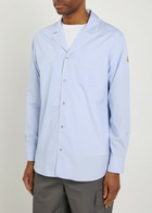 Moncler Logo-appliquéd Cotton Shirt Blue