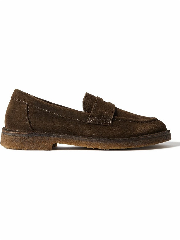 Photo: Drake's - Canal Suede Penny Loafers - Brown