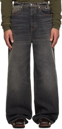 Rhude Gray Wide Leg Traxedo Jeans