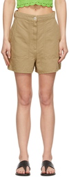 Loewe Khaki Linen Shorts