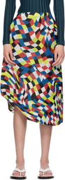 PLEATS PLEASE ISSEY MIYAKE Multicolor Dancing Square Midi Skirt