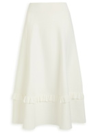 Needle & Thread Pointelle Stretch-knit Midi Skirt Cream