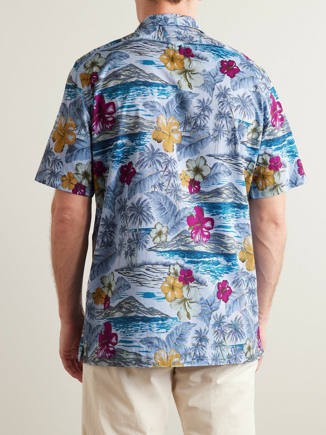 Massimo Alba - Venice Camp-Collar Printed Cotton Shirt - Blue