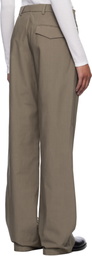Rier Taupe Poplin Waxed Trousers