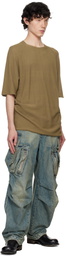 DEVOA Khaki Short Sleeve Knit T-shirt