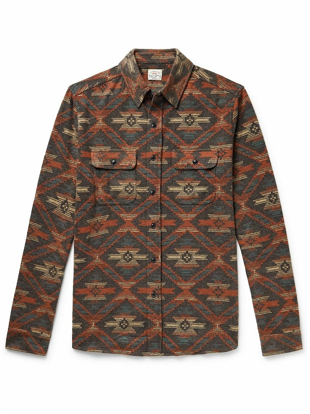 Photo: Faherty - Doug Good Feather Legend Stretch-Flannel Jacquard Shirt - Brown