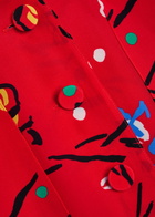 Blaze Milano Honeybelle Printed Silk Mini Shirt Dress Red