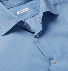 Kiton - Slim-Fit Cotton-Chambray Shirt - Blue