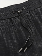 SAINT LAURENT - Tapered Striped Satin-Crepe Sweatpants - Black
